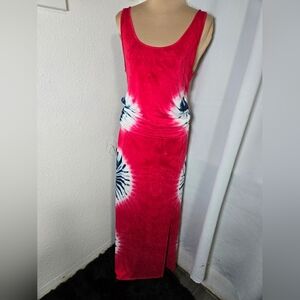 VENUS Tie-Dye Maxi Dress - Red and Blue